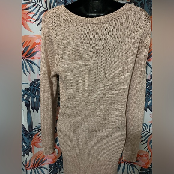 Venus Metallic Gold and Beige Maxi Dress Sz M - Picture 8 of 10